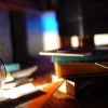 books on floor - miniature