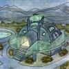 neon entry house - glass disc