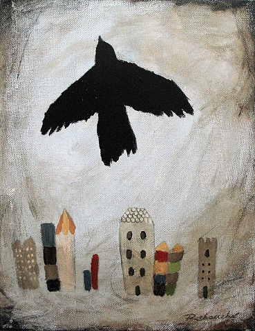 Blackbird over City