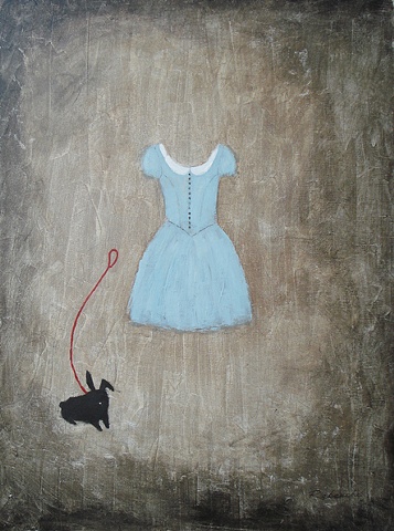 Blue Dress Black Bunny