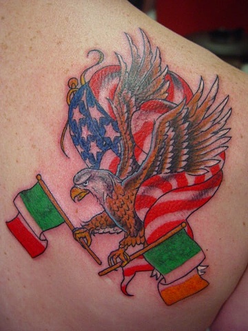 eagle & flags