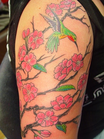 Cherry blossoms on a pretty girl