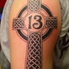 "the ole Celtic cross on the arm trick"
