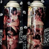 screen printing spray adhesive can coated with liquid light and wrapped in polaroid emulsion transfers
