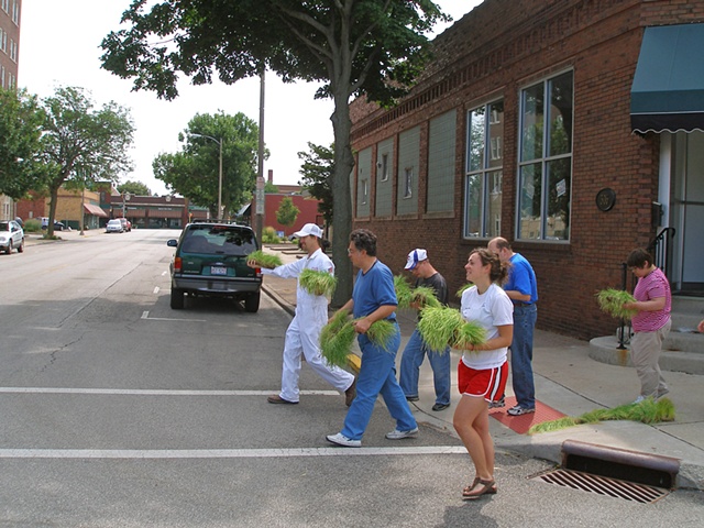 Public Art Jeff Schmuki, Public Eco Intervention, Green Line, Community Action Eco Art