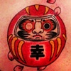 Daruma, all color done by "tebori" , Japanese hand poke 