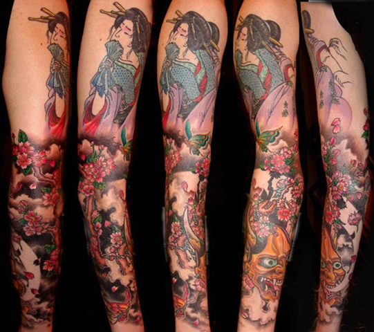 hannya/geisha sleeve