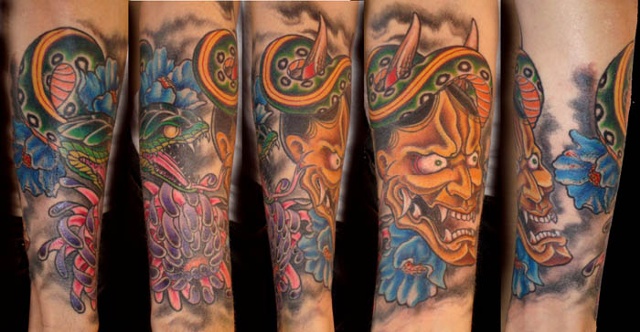 Hannya/snake half sleeve
