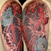 bicep koi with peonys