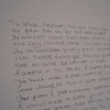 An inscription on a wall outlining a date or time once passed, or perhaps soon to be, that describes, as accurately as I remember, the strife of the working class as written by the one I love in three parts. (detail)