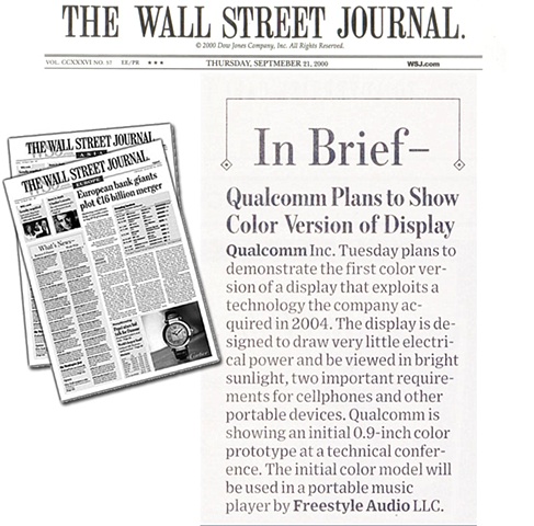 Wall Street Journal :: Display Technology