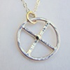 Crank Necklace with Brass Accents and Hammer Texture