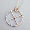 Crank Necklace with Copper Accents and Hammer Texture