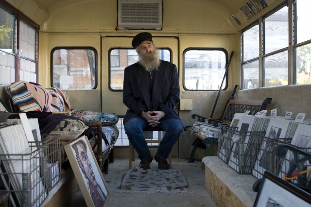 Fred Burkart in his galley bus