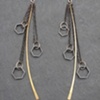 Sterling and Gold Vermeil Triple Hex Spike Earrings