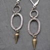 Sterling Oval & Circle Spike Earrings