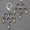Sterling Honeycomb Spike Earrings