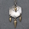 Sterling Hex and Brass Spike Pendant