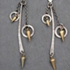 Sterling Double Circle Spike Earrings