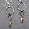 Sterling Hoop Hex Spike Earrings