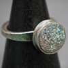 Sterling and Green Druzy Ring