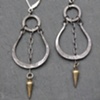 Sterling and Spike Swing Earrings
