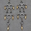 Sterling Honeycomb Spike Chandelier Earrings