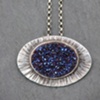 Sterling and Blue Druzy Pendant