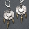 Sterling Hex Spike Earrings