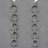 Long Sterling Honeycomb Earrings