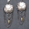 Sterling Hex and Chain Spike Earring