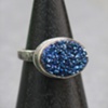 Sterling and Blue Druzy Ring