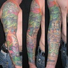 Lemur Tiki tattoo sleeve