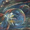 Man with rolling bubbles