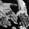 Nan and Ellie holding treasures, Luxor