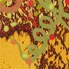 orange mica with vines - detail