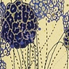 purple allium on yellow