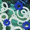 mica with protozoa forms: blue - green