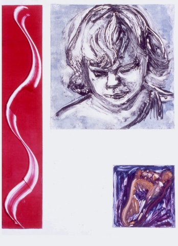monotype print, multiple images, figurative, narrative