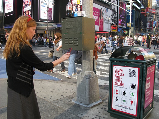 the seven deadly sins of times square (installation in times square)