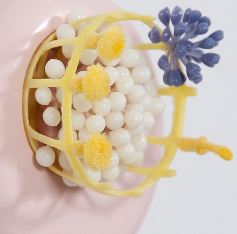 untitled lure (yellow, white, pink, purple, detail