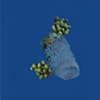 paper lure (blue sea form and peas on deep blue)