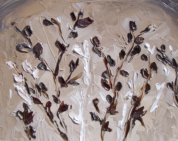 Impasto Palette Knife Floral Painting by American Artist Trisha Lamoreaux