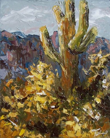 Impasto Palette Knife southwestern landscape Painting by American Artist Trisha Lamoreaux