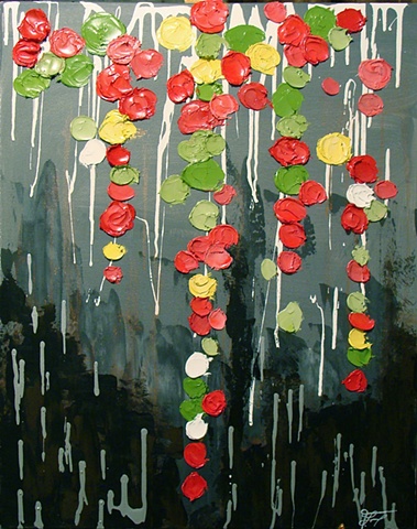 Abstract Palette Knife Painting "Petals" by Trisha Lamoreaux