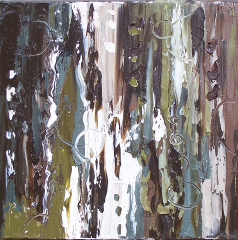 Abstract Impasto Palette Knife Painting by American Artist Trisha Lamoreaux