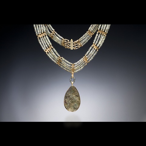 Green Druzy Neckpiece