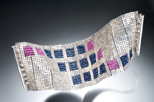 Silver Sapphire Cuff