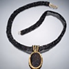 black drusy pendant