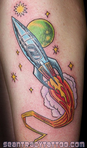 Pin on Rocket ship tattoos